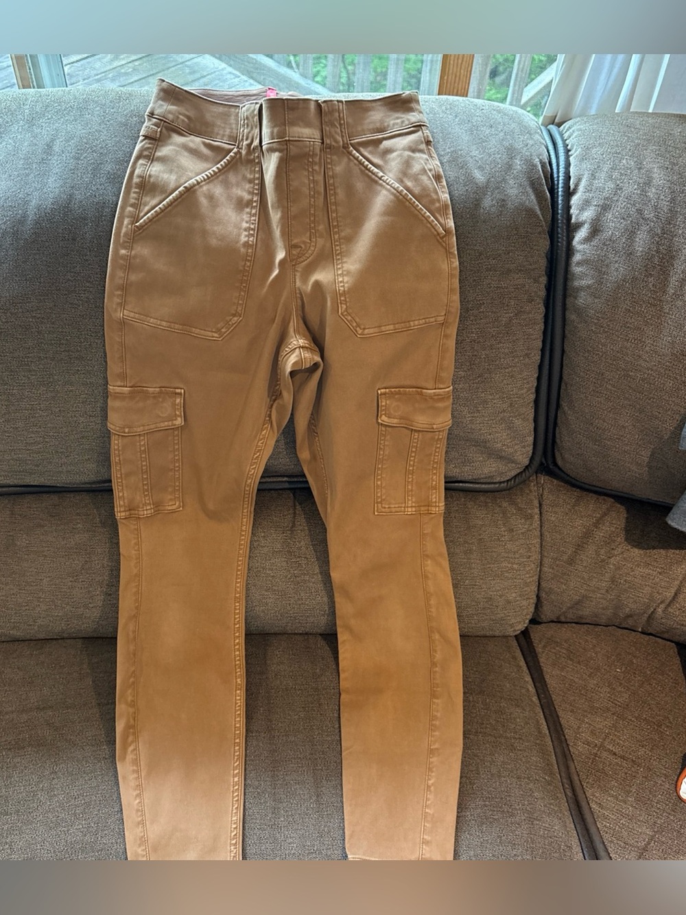 SPANX Stretch  Ankle Cargo Pant in Brown Honey Glow Utility  Size M